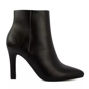 Sugar Black Pointed Toe Stiletto Ankle Boots
